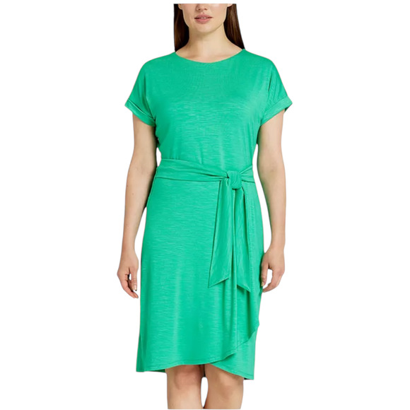 Chaps Green Faux Wrap Knit Dress Size Large NWOT - Picture 1 of 7